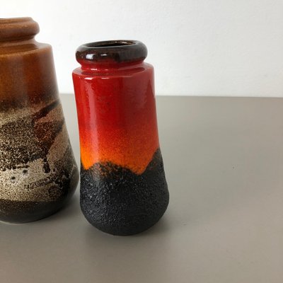 Fat Lava Ceramic 549 Vases from Scheurich, Germany, 1970s, Set of 3-QZ-1053020