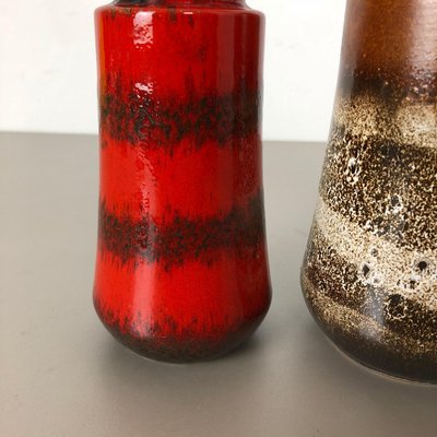 Fat Lava Ceramic 549 Vases from Scheurich, Germany, 1970s, Set of 3-QZ-1053020