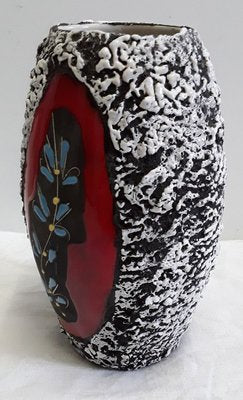 Fat Lava Ceramic Vase with Motif of a Young Woman from Giulianelli, 1960s-HOI-774058