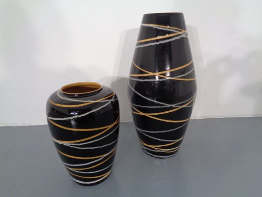 Fat Lava Ceramic Vases from Scheurich, 1960s, Set of 2-RDW-740792