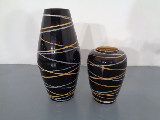 Fat Lava Ceramic Vases from Scheurich, 1960s, Set of 2-RDW-740792