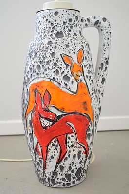 Fat Lava Floor Lamp with Deer from Scheurich Keramik, 1960s-OV-654050