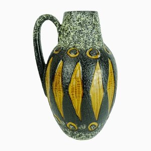 Fat Lava Glaze Ceramic No. 279-38 Jug Vase in Black, White & Ocher from Scheurich-FH-1309935