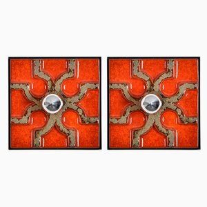 Fat Lava Metal Wall Sconces, 1970s, Set of 2-IV-743088