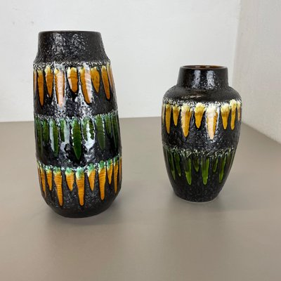 Fat Lava Multi-Color Vases from Scheurich, Germany, 1970s, Set of 2-QZ-1437217