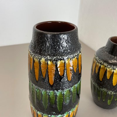 Fat Lava Multi-Color Vases from Scheurich, Germany, 1970s, Set of 2-QZ-1437217