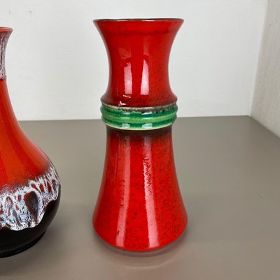 Fat Lava Op Art Pottery Vase from Jasba Ceramics, Germany, Set of 2-QZ-1308839