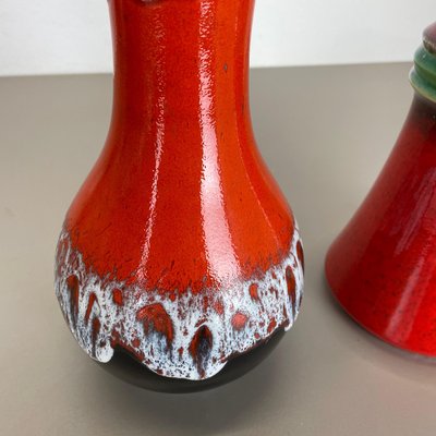 Fat Lava Op Art Pottery Vase from Jasba Ceramics, Germany, Set of 2-QZ-1308839