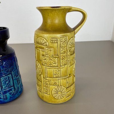 Fat Lava Op Art Pottery Vases by BAY Ceramics, Germany, 1970s, Set of 2-QZ-1282185