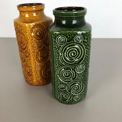 Fat Lava Pottery Jura 282-26 Vases from Scheurich, Germany, 1970s, Set of 2-QZ-1153032