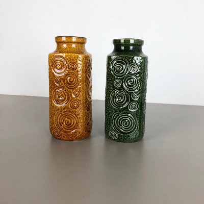 Fat Lava Pottery Jura 282-26 Vases from Scheurich, Germany, 1970s, Set of 2-QZ-1153032