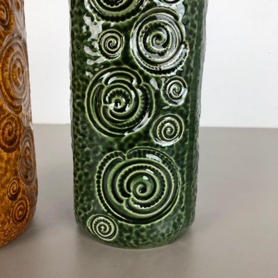 Fat Lava Pottery Jura 282-26 Vases from Scheurich, Germany, 1970s, Set of 2-QZ-1153032