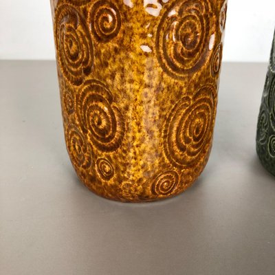 Fat Lava Pottery Jura 282-26 Vases from Scheurich, Germany, 1970s, Set of 2-QZ-1153032