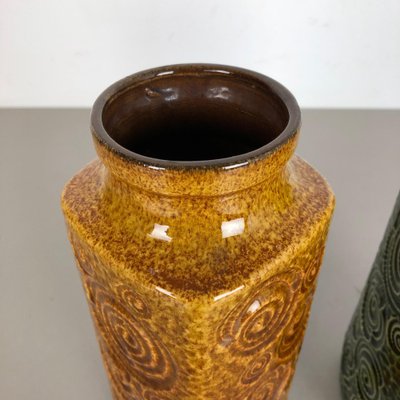 Fat Lava Pottery Jura 282-26 Vases from Scheurich, Germany, 1970s, Set of 2-QZ-1153032