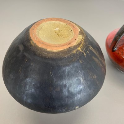 Fat Lava Pottery Vases by Heinz Siery for Carstens Tönnieshof, Germany, 1970s, Set of 2-QZ-1134659