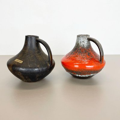 Fat Lava Pottery Vases by Heinz Siery for Carstens Tönnieshof, Germany, 1970s, Set of 2-QZ-1134659