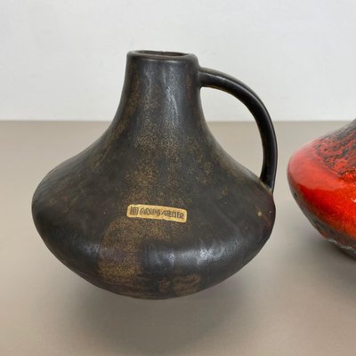 Fat Lava Pottery Vases by Heinz Siery for Carstens Tönnieshof, Germany, 1970s, Set of 2-QZ-1134659