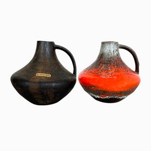 Fat Lava Pottery Vases by Heinz Siery for Carstens Tönnieshof, Germany, 1970s, Set of 2-QZ-1134659