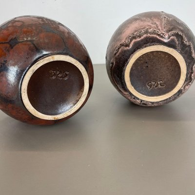 Fat Lava Pottery Vases by Ruscha, Germany, 1960s, Set of 2-QZ-1153795