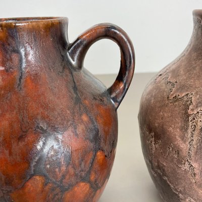 Fat Lava Pottery Vases by Ruscha, Germany, 1960s, Set of 2-QZ-1153795