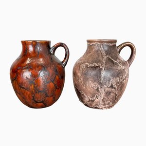 Fat Lava Pottery Vases by Ruscha, Germany, 1960s, Set of 2-QZ-1153795