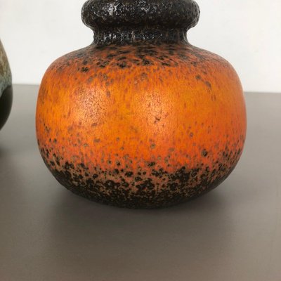 Fat Lava Pottery Vases from Scheurich, Germany, 1970s, Set of 2-QZ-1153029