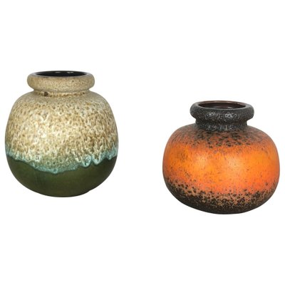 Fat Lava Pottery Vases from Scheurich, Germany, 1970s, Set of 2-QZ-1153029