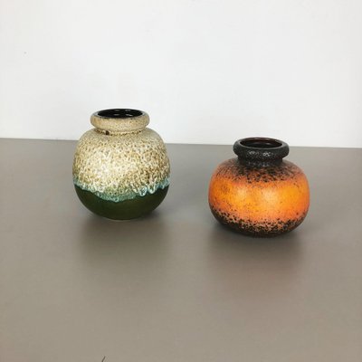 Fat Lava Pottery Vases from Scheurich, Germany, 1970s, Set of 2-QZ-1153029