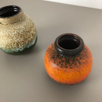 Fat Lava Pottery Vases from Scheurich, Germany, 1970s, Set of 2-QZ-1153029