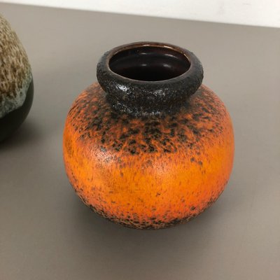 Fat Lava Pottery Vases from Scheurich, Germany, 1970s, Set of 2-QZ-1153029