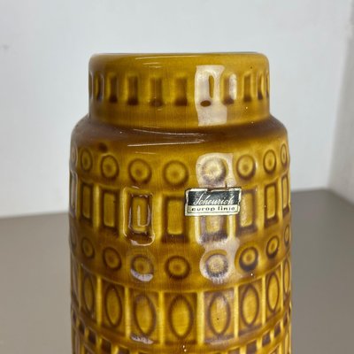 Fat Lava Pottery Vases With Ochre Pattern from Scheurich, Germany, 1970s, Set of 2-QZ-1256948