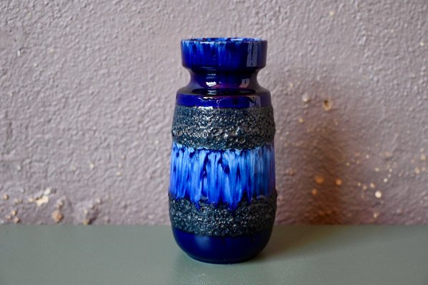 Fat Lava Style Blue Vase from Scheurich, 1960s-AIU-1782887