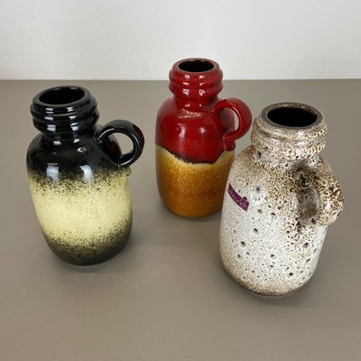 Fat Lava Supercolor Vases from Scheurich, Germany, 1970s, Set of 3-QZ-1094378