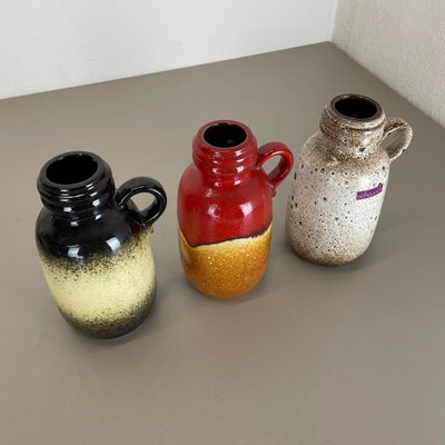 Fat Lava Supercolor Vases from Scheurich, Germany, 1970s, Set of 3-QZ-1094378