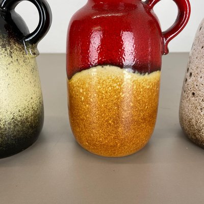 Fat Lava Supercolor Vases from Scheurich, Germany, 1970s, Set of 3-QZ-1094378