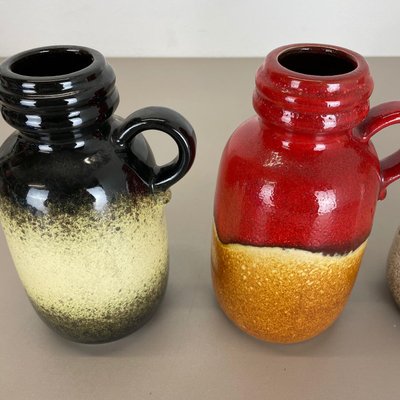 Fat Lava Supercolor Vases from Scheurich, Germany, 1970s, Set of 3-QZ-1094378