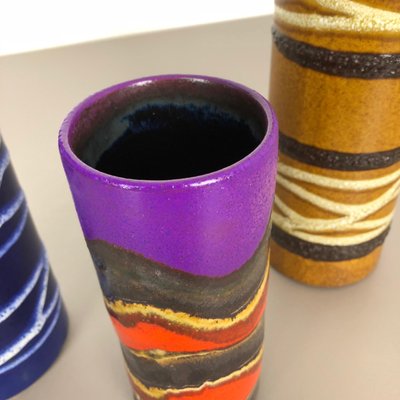 Fat Lava Tube Vases from Scheurich, Germany, 1970s, Set of 3-QZ-1089663