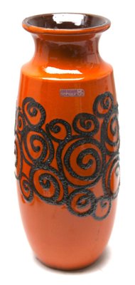 Fat Lava Vase in Orange by Scheurich, 1960s-MJY-1398802