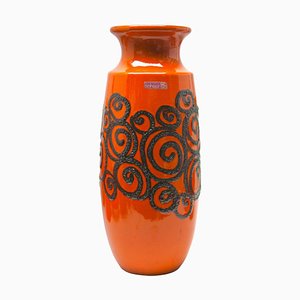 Fat Lava Vase in Orange by Scheurich, 1960s-MJY-1398802