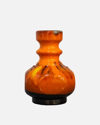 Fat Lava Vase in Orange Color, W. Germany, 1950s-DIP-1755688