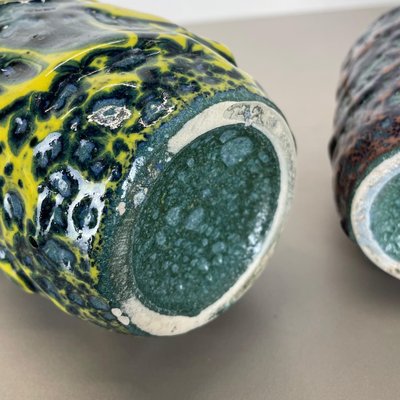 Fat Lava Vases attributed to Scheurich, Germany, 1970s, Set of 2-QZ-1437214