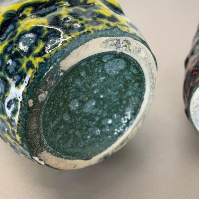 Fat Lava Vases attributed to Scheurich, Germany, 1970s, Set of 2-QZ-1437214