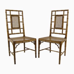 Faux Bamboo Dining Chairs, 1970s, Set of 2-BH-1100243