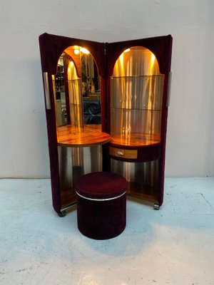 Faux Fur Cylindrical Folding Dressing Table by Luigi Massoni for Poltrona Frau, 1970s-QVY-1794375