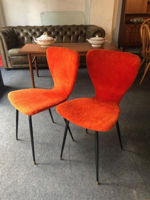 Faux Fur Side Chairs, 1950s, Set of 2-AVC-1137283