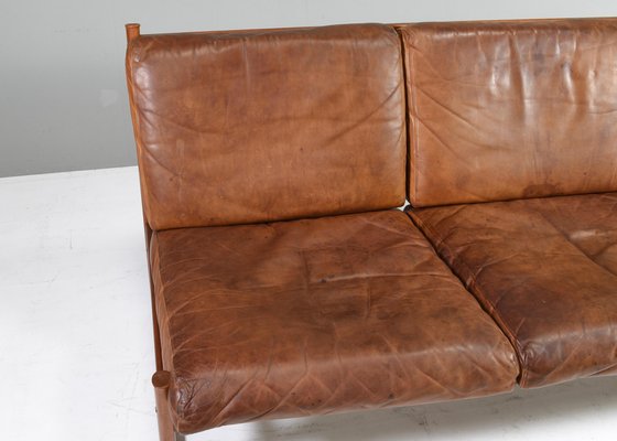 Fd130 Teak Sofa in Cognac Leather Peter Hvidt for France & Søn / France & Daverkosen, Denmark, 1950s-TE-1783751