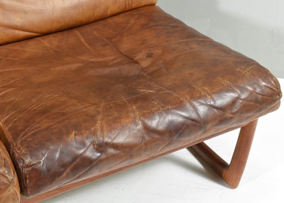 Fd130 Teak Sofa in Cognac Leather Peter Hvidt for France & Søn / France & Daverkosen, Denmark, 1950s-TE-1783751