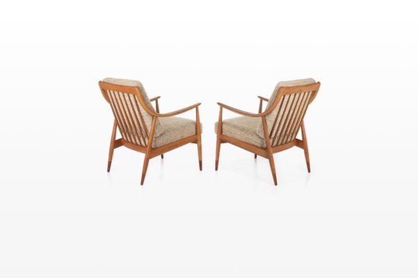 Fd144 Easy Chairs in Oak and Teak by Peter Hvidt & Orla Mølgaard-Nielsen for France & Søn / France & Daverkosen, 1950s, Set of 2-RNH-1784140