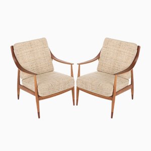 Fd144 Easy Chairs in Oak and Teak by Peter Hvidt & Orla Mølgaard-Nielsen for France & Søn / France & Daverkosen, 1950s, Set of 2-RNH-1784140