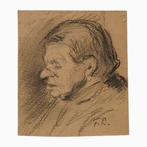 Ferdinand Balzer, Profile, 1890s, Charcoal on Paper-RST-1371920